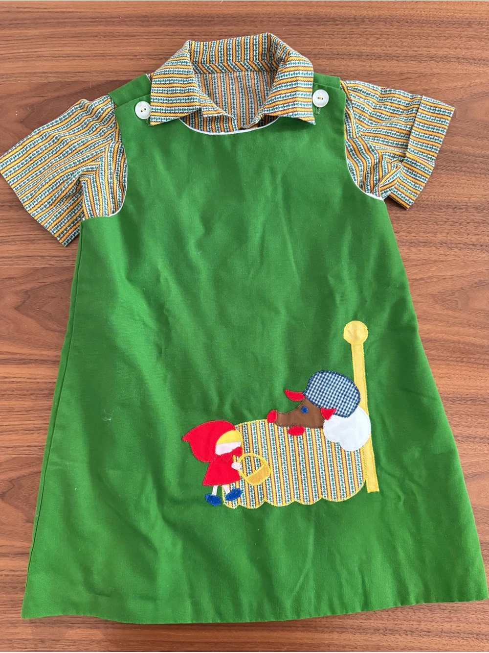 Vintage Chocolate Soup Girls Green Dress 2-Piece Set Little Red Riding Hood 6X